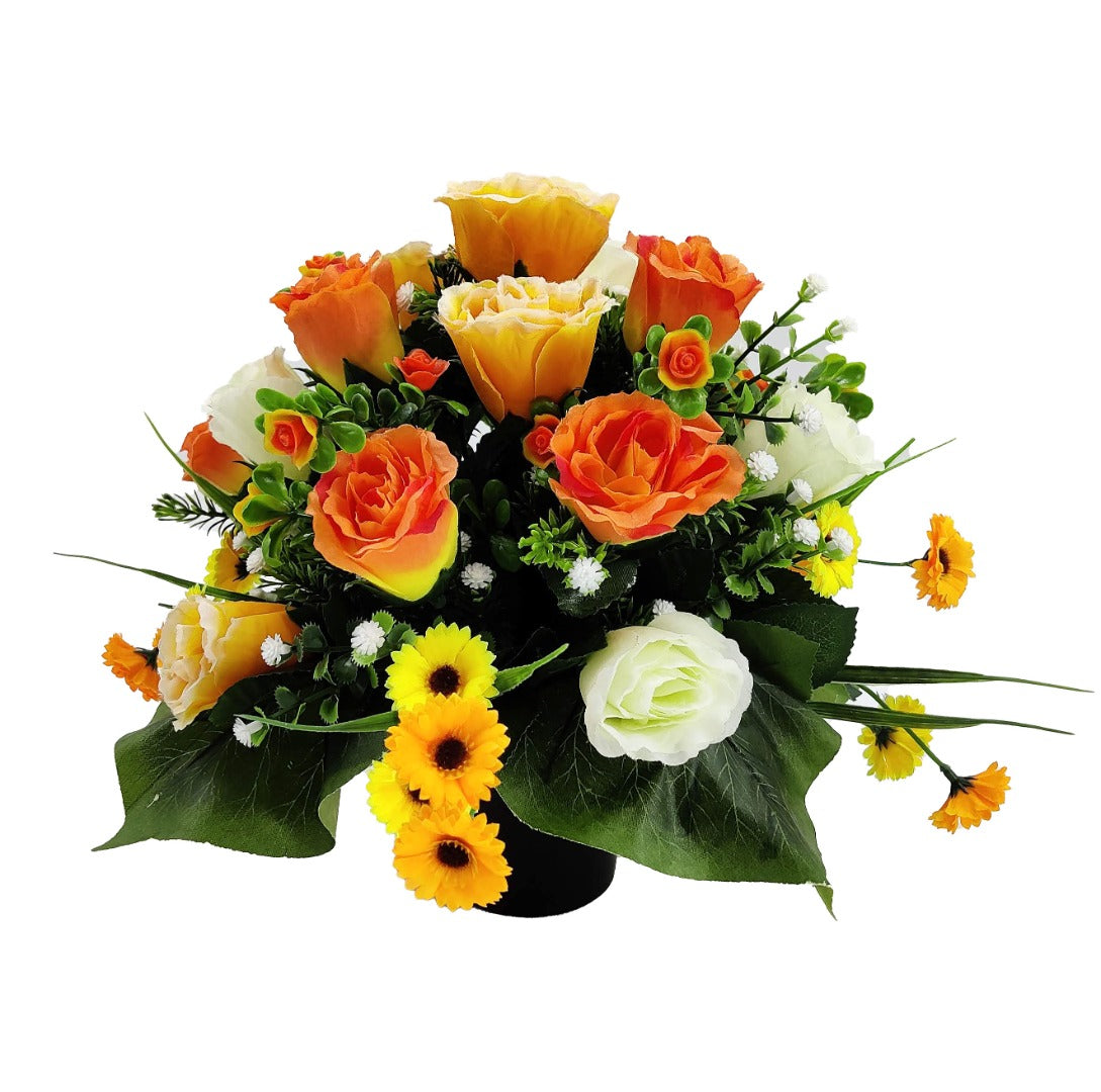 Dylan Orange Rose Artificial Flower Arrangement