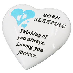Born Sleeping Blue Little Boy Baby Memorial Heart