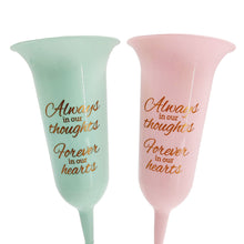 Load image into Gallery viewer, Baby Girl and Boy Set of 2 Forever in Our Hearts Fluted Spiked Vases