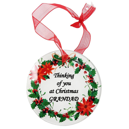 Grandad Christmas Wreath Memorial Tree Hanging Decoration