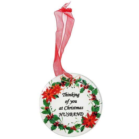 Husband Christmas Wreath Memorial Tree Hanging Decoration