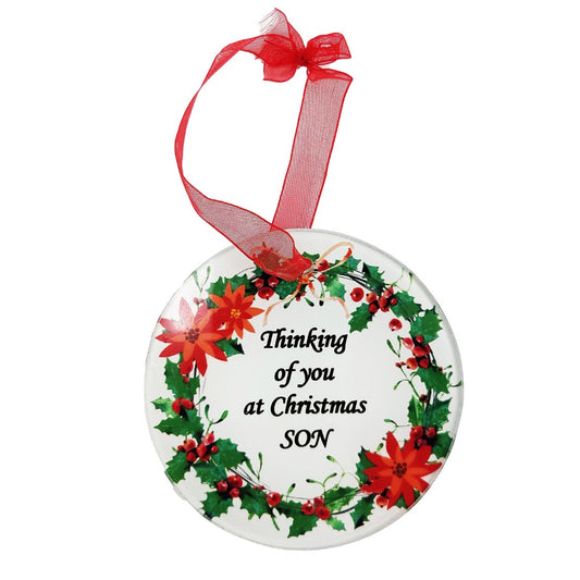 Son Christmas Wreath Memorial Tree Hanging Decoration