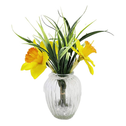 Yellow Daffodil Grass Bud Artificial Flower Arrangement