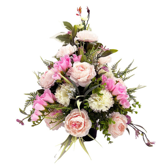 Kamal Pale Pink Peony Graveside Memorial Flower Arrangement