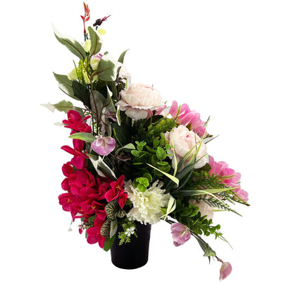 Kamal Pale Pink Peony Artificial Flower Memorial Arrangement