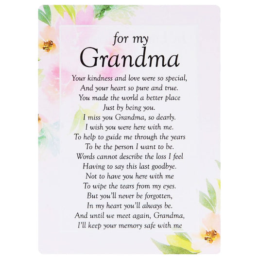 My Grandma Memory Memorial Remembrance Card