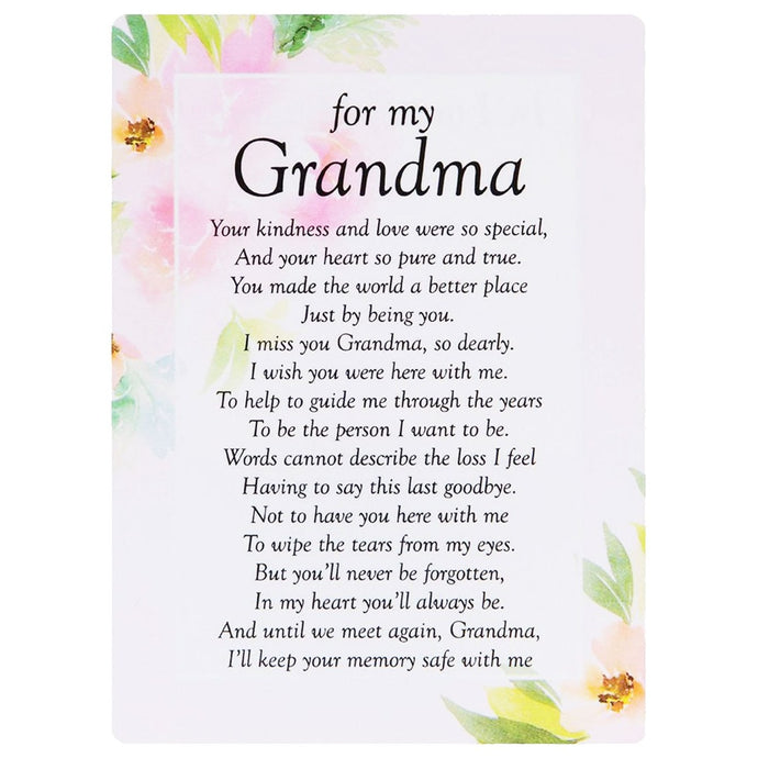 My Grandma Memory Memorial Remembrance Card