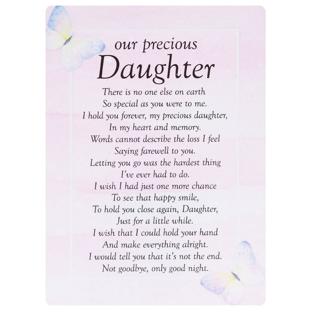 Our Precious Daughter Butterfly Memorial Remembrance Card