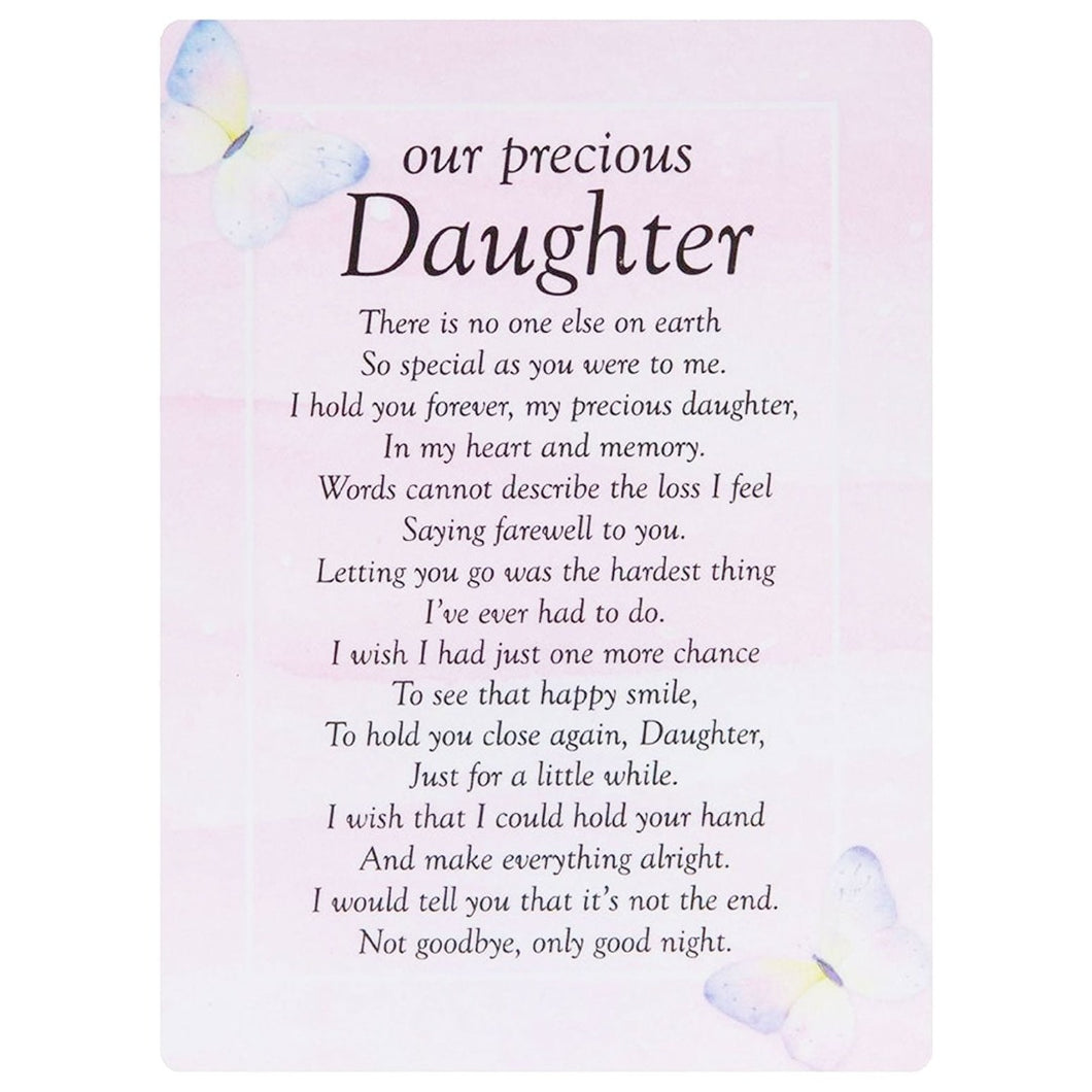 Our Precious Daughter Butterfly Memorial Remembrance Card