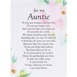 Special Auntie Flower Memorial Remembrance Card