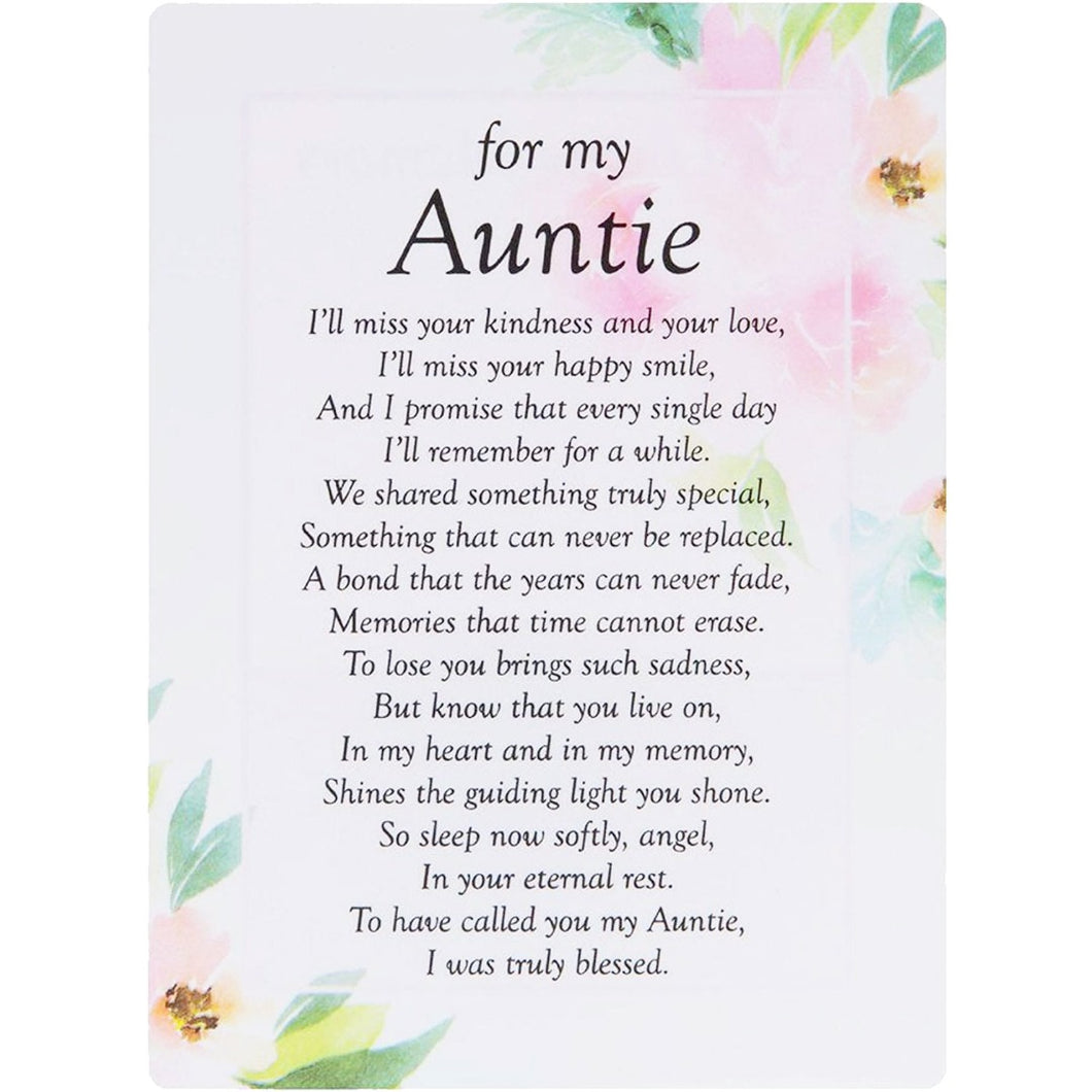 Special Auntie Flower Memorial Remembrance Card