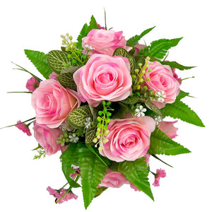 Loxi Pink Rose Artificial Flower Memorial Arrangement