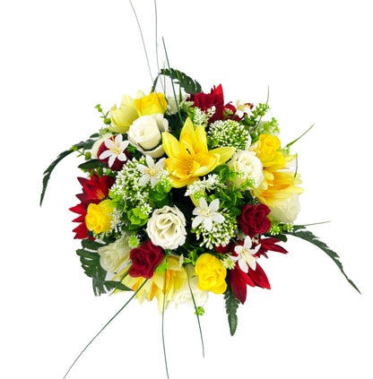 Tommy Red and Yellow Waterlily Artificial Flower Arrangement