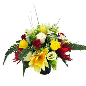 Tommy Red and Yellow Waterlily Artificial Flower Arrangement