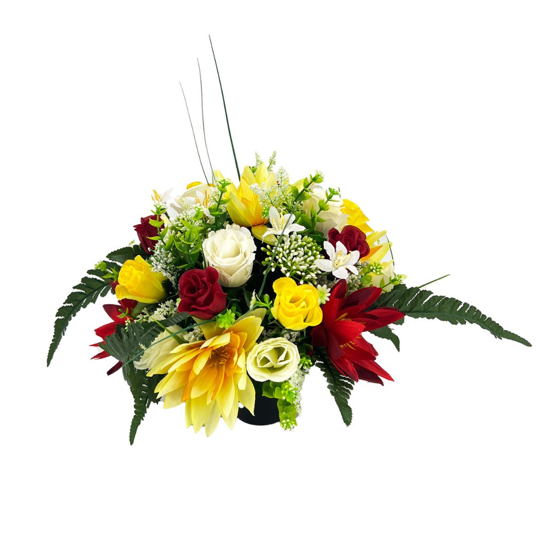 Tommy Red and Yellow Waterlily Artificial Flower Arrangement