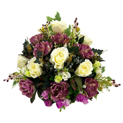 Emma Dark Mauve Peony Artificial Flower Memorial Arrangement