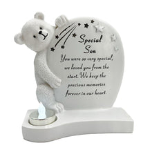 Load image into Gallery viewer, Special Son Baby Boy Teddy Bear Shooting Star Memorial Ornament with Tealight