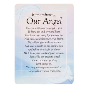 Our Angel Plastic Coated Memorial Remembrance Card