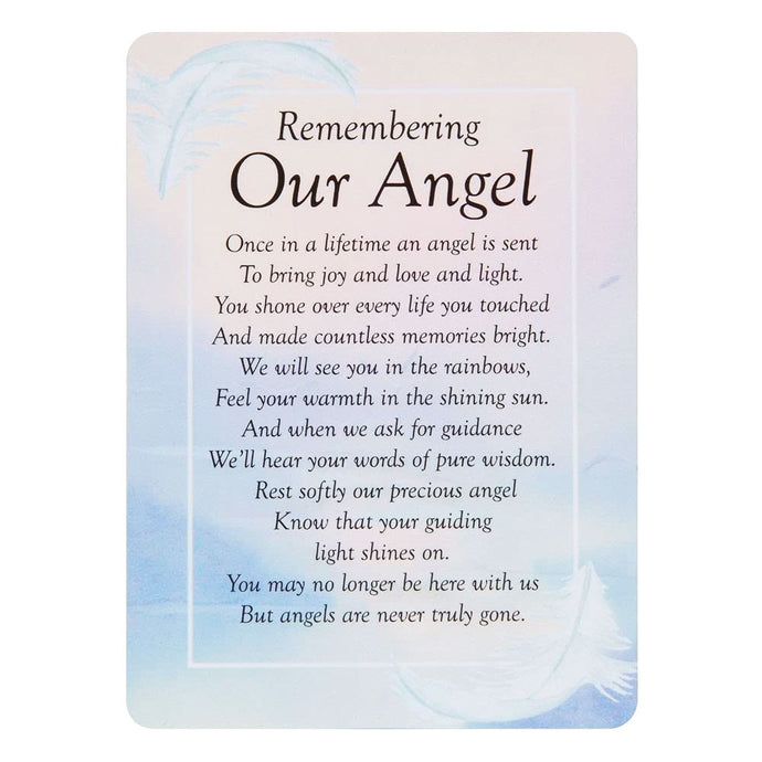 Our Angel Plastic Coated Memorial Remembrance Card