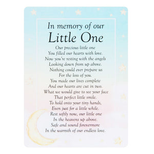 Little One Baby Memorial Plastic Coated Remembrance Card