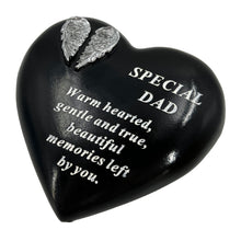 Load image into Gallery viewer, Special Dad Angel Wings Memorial Black Heart Grave Plaque Ornament