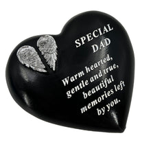 Load image into Gallery viewer, Special Dad Angel Wings Memorial Black Heart Grave Plaque Ornament