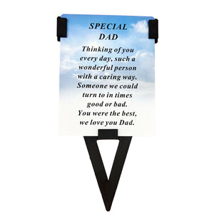 Special Dad Sky Memorial Remembrance Verse Plastic Coated Card