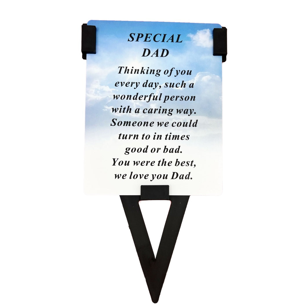 Special Dad Sky Memorial Remembrance Verse Plastic Coated Card