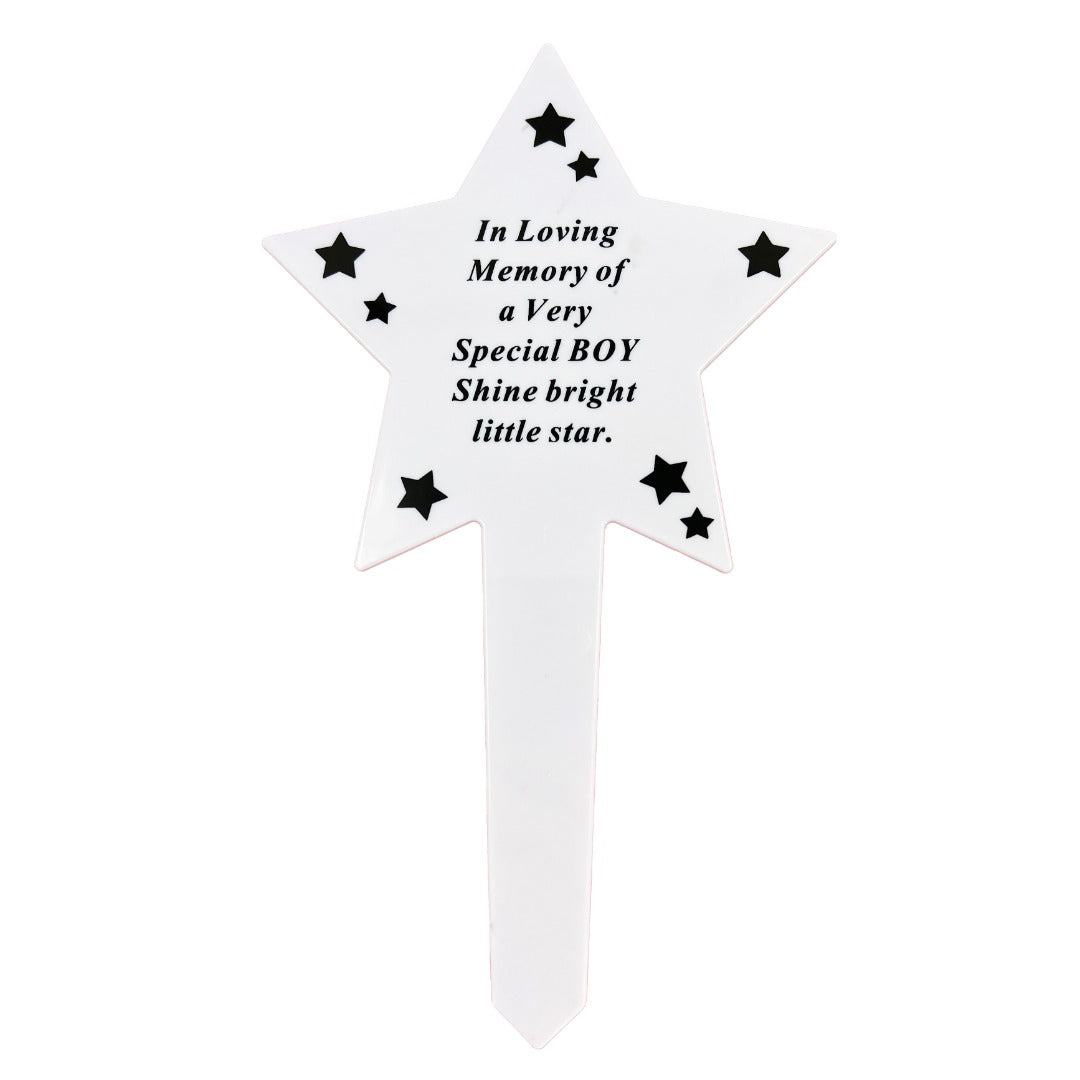 Shining Star Special Boy Memorial Baby Child Remembrance Verse Grave Stake