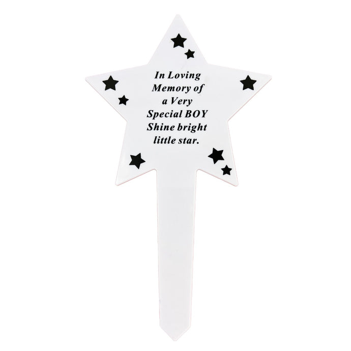 Shining Star Special Boy Memorial Baby Child Remembrance Verse Grave Stake