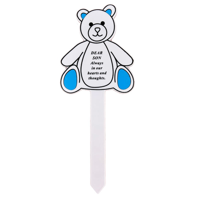 Teddy Bear Special Son Memorial Baby Child Remembrance Verse Grave Ground Stake
