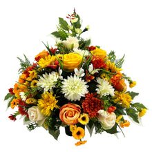 Load image into Gallery viewer, Hailey Large Orange Rose Daisy Artificial Flower Memorial Arrangement