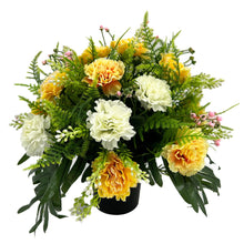Load image into Gallery viewer, Arlet Yellow White Carnation Artificial Flower Memorial Arrangement