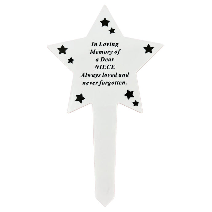 Shining Star Special Niece Memorial Baby Child Remembrance Verse Ground Stake Plaque