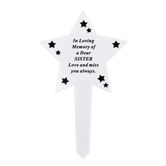Shining Star Special Sister Memorial Baby Child Remembrance Verse Ground Stake Plaque