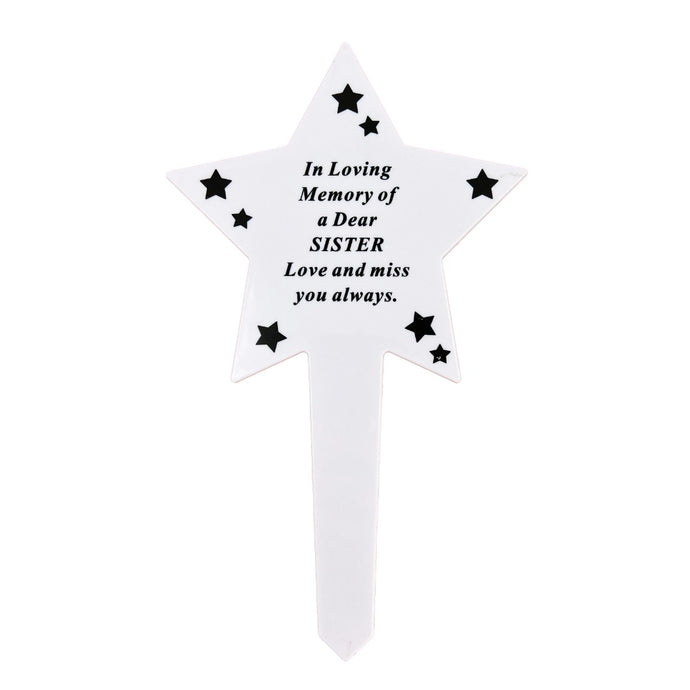 Shining Star Special Sister Memorial Baby Child Remembrance Verse Ground Stake Plaque