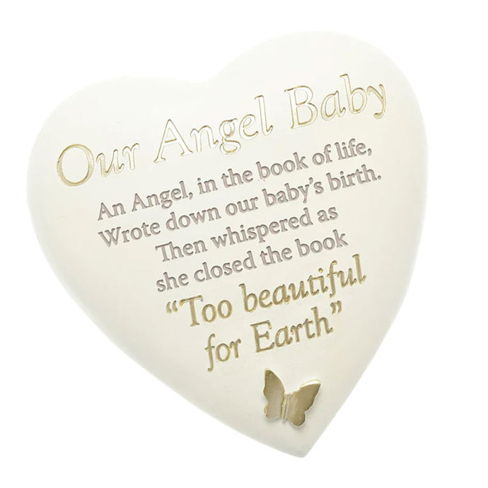 Our Angel Baby Butterfly Graveside Memorial Heart Grave Plaque Ornament