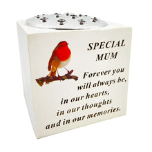 Load image into Gallery viewer, Special Mum Red Robin Graveside Memorial Flower Pot Vase