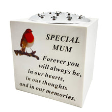 Load image into Gallery viewer, Special Mum Red Robin Graveside Memorial Flower Pot Vase
