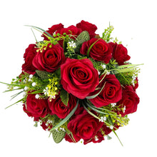 Load image into Gallery viewer, Sienna Red Roses Large Artificial Flower Graveside Cemetery Memorial Arrangement Pot