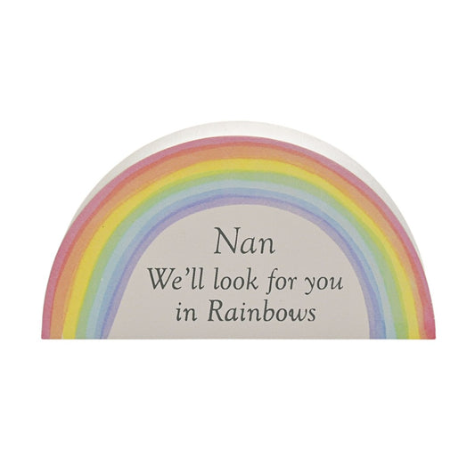 Nan Look For You In Rainbows Graveside Memorial Ornament Verse Plaque