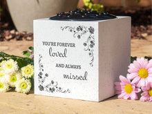 Load image into Gallery viewer, Forever Loved and Always Missed Memorial Graveside White Flower Bowl Vase Pot