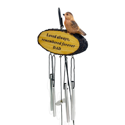 Dad Sadly Missed Robin Bird Graveside Memorial Wind Chime