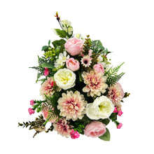 Load image into Gallery viewer, Zora Pink White Peony Chrysanthemum Artificial Flower Graveside Cemetery Memorial Arrangement