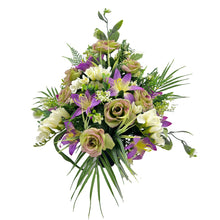 Load image into Gallery viewer, Suren Purple Lily Rose Freesia Artificial Flower Graveside Cemetery Memorial Arrangement