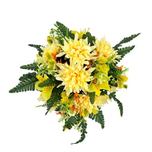 Load image into Gallery viewer, Nyla Yellow Chrysanthemum Graveside Pot Cemetery Memorial Artificial Flower Arrangement