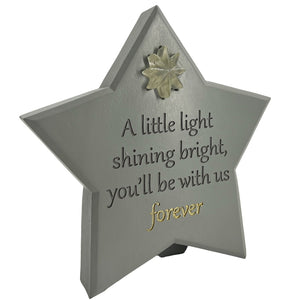 Twinkle Shining Star Memorial Solar Light Remembrance Verse Plaque Baby Mum Dad Son Daughter