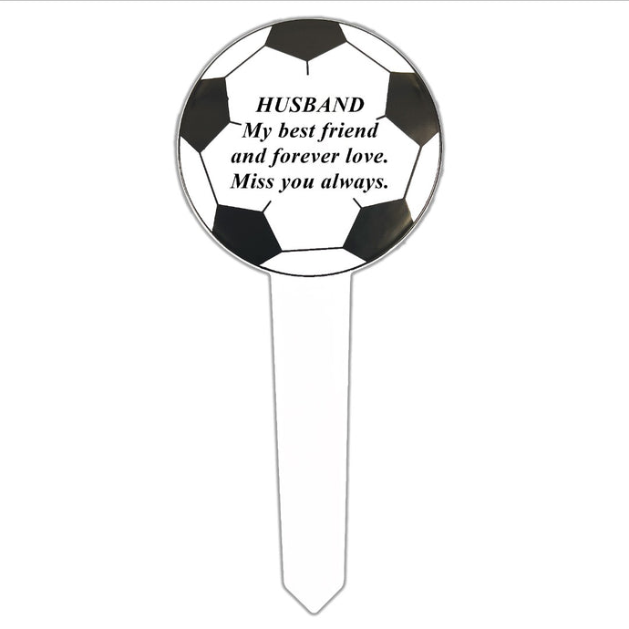 Special Husband Football Memorial Remembrance Verse Ground Stake Plaque Tribute