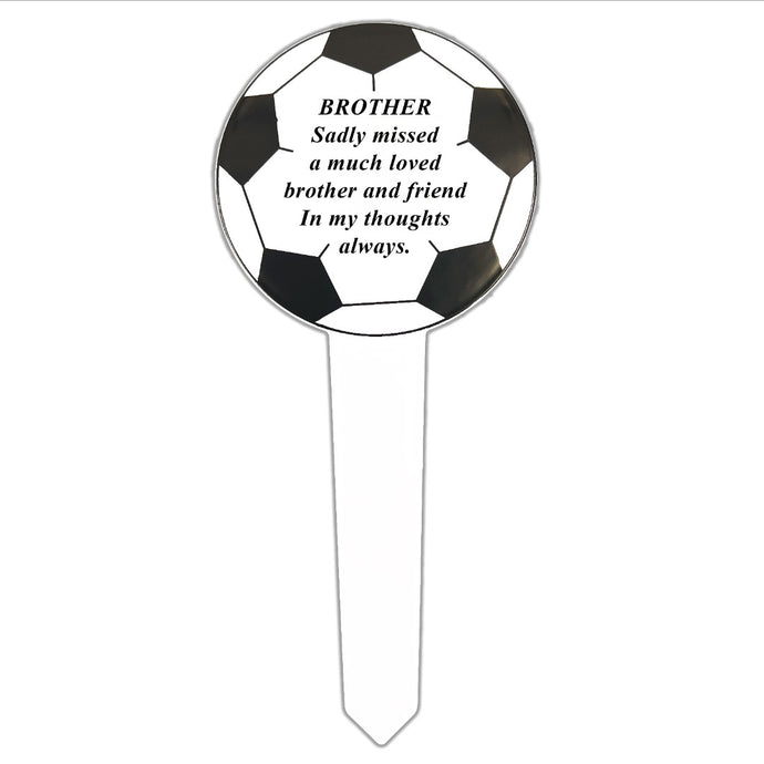 Special Brother Football Memorial Remembrance Verse Ground Stake Plaque Tribute