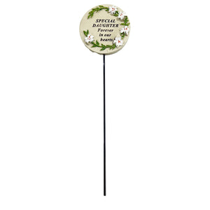 Special Daughter Lily Flower Memorial Tribute Stick Graveside Grave Plaque Stake